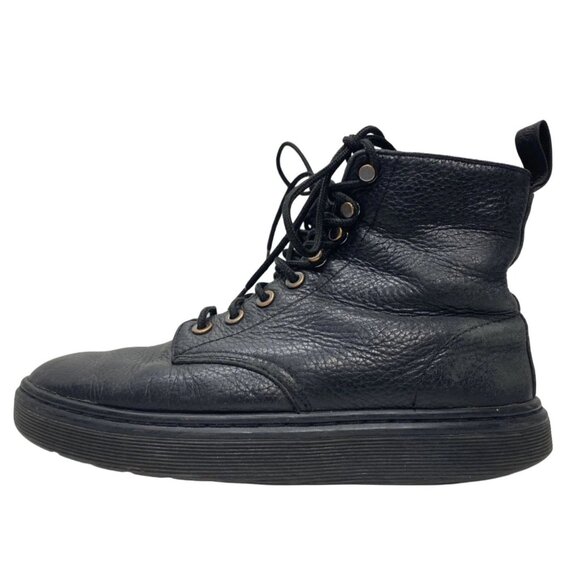 Dr Martens Black Leather Combat Boots Women's, Size 7, Goth Whimsigoth Grunge - Picture 1 of 6